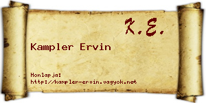 Kampler Ervin névjegykártya