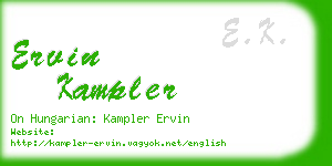 ervin kampler business card